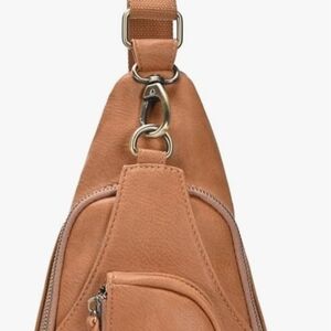 Antik Kraft "Tasha" Tan Vegan Leather Crossbody Bag